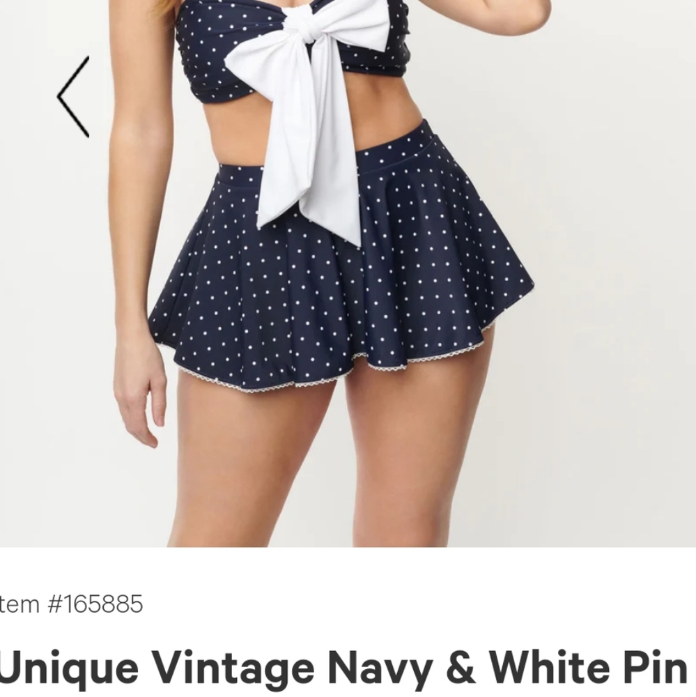 Red polka dot swim skirt